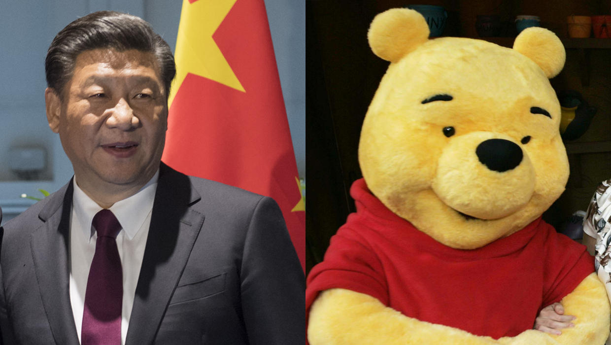 Photo of Xi Jinping being compared to Winnie the Pooh